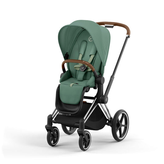 עגלת תינוק Priam 4 Leaf Green עם שלדה כרום חום