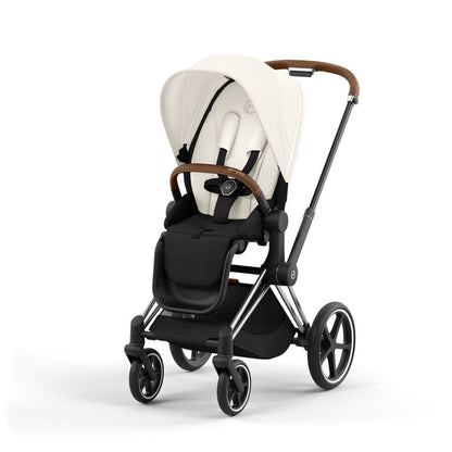 עגלת תינוק Priam 4 Off White עם שלדה כרום חום