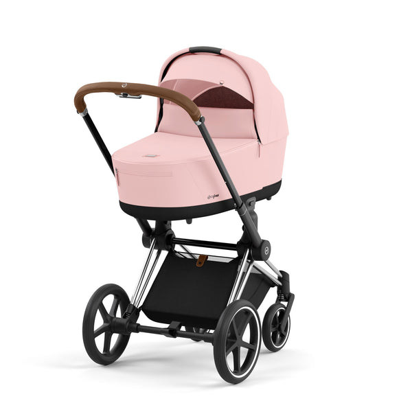 עגלת תינוק Priam 4 Peach Pink עם שלדה כרום חום