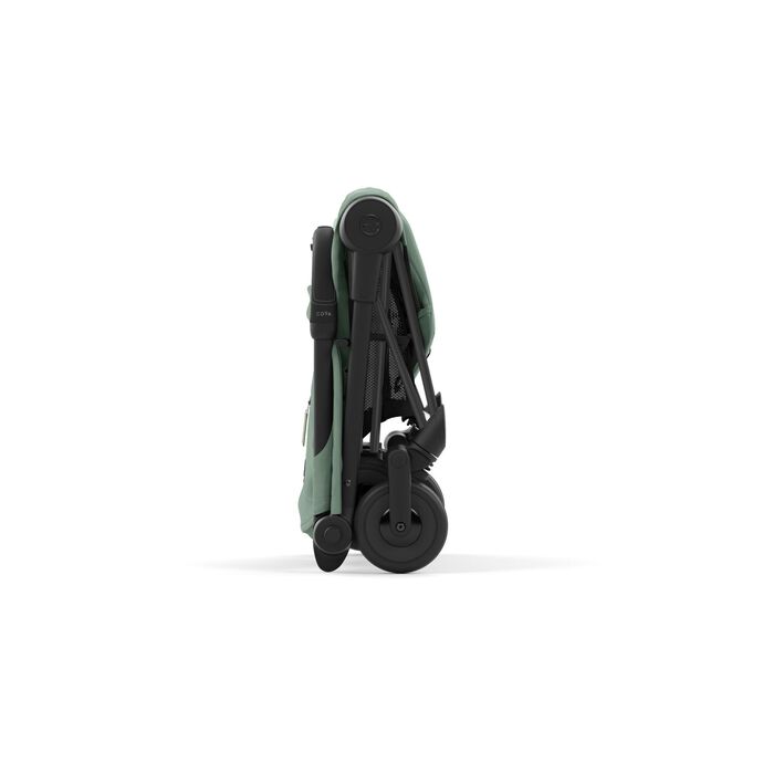 עגלת תינוק Coya שחור מט leaf green-מקופלת