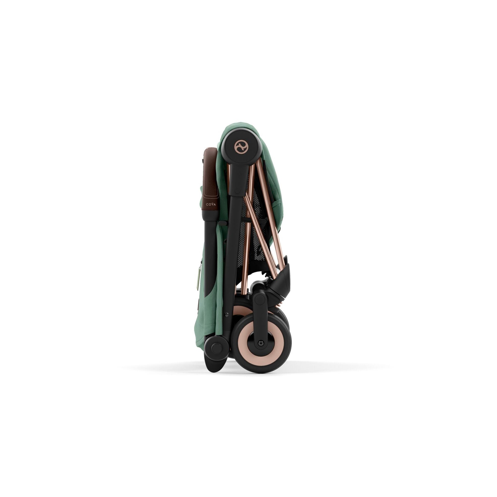 עגלת תינוק Coya רוזגולד Leaf Green-מקופלת