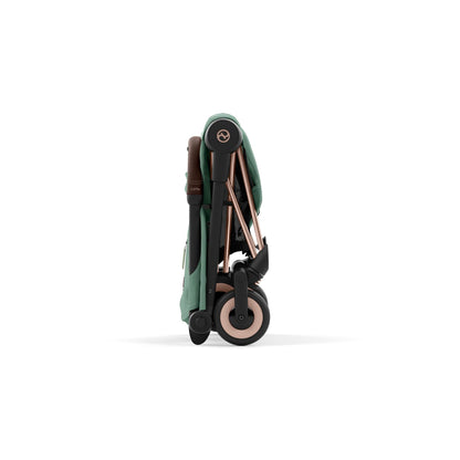 עגלת תינוק Coya רוזגולד Leaf Green-מקופלת