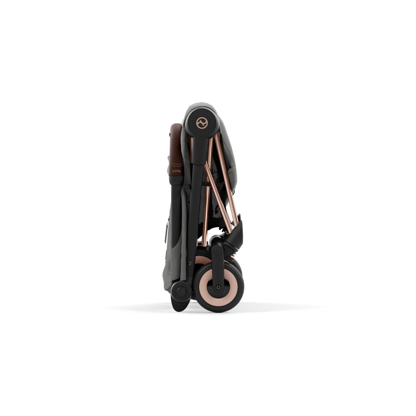 עגלת תינוק Coya רוזגולד Mirage Grey-מקופלת