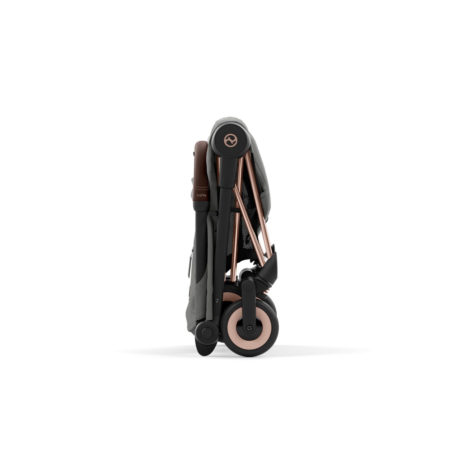 עגלת תינוק Coya רוזגולד Mirage Grey-מקופלת