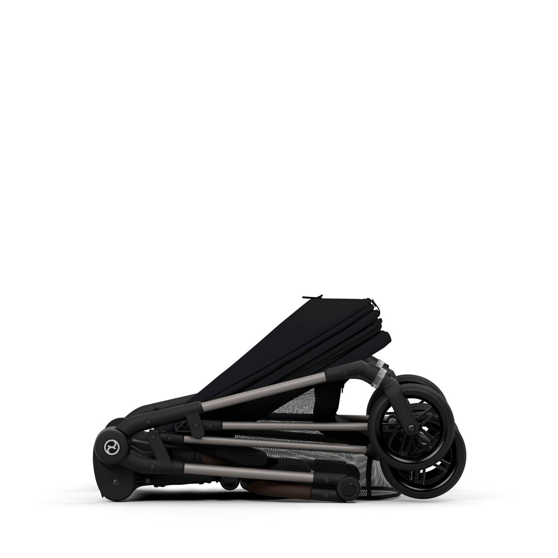 עגלת תינוק משולבת Melio 2 בצבע שחור Magic Black מקופלת
