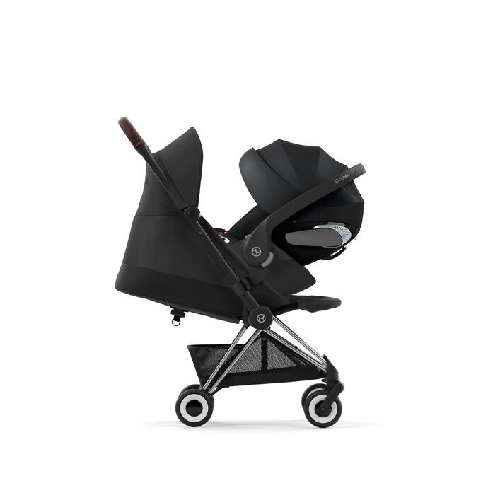 עגלת תינוק Coya כרום חום Sepia Black עם סלקל