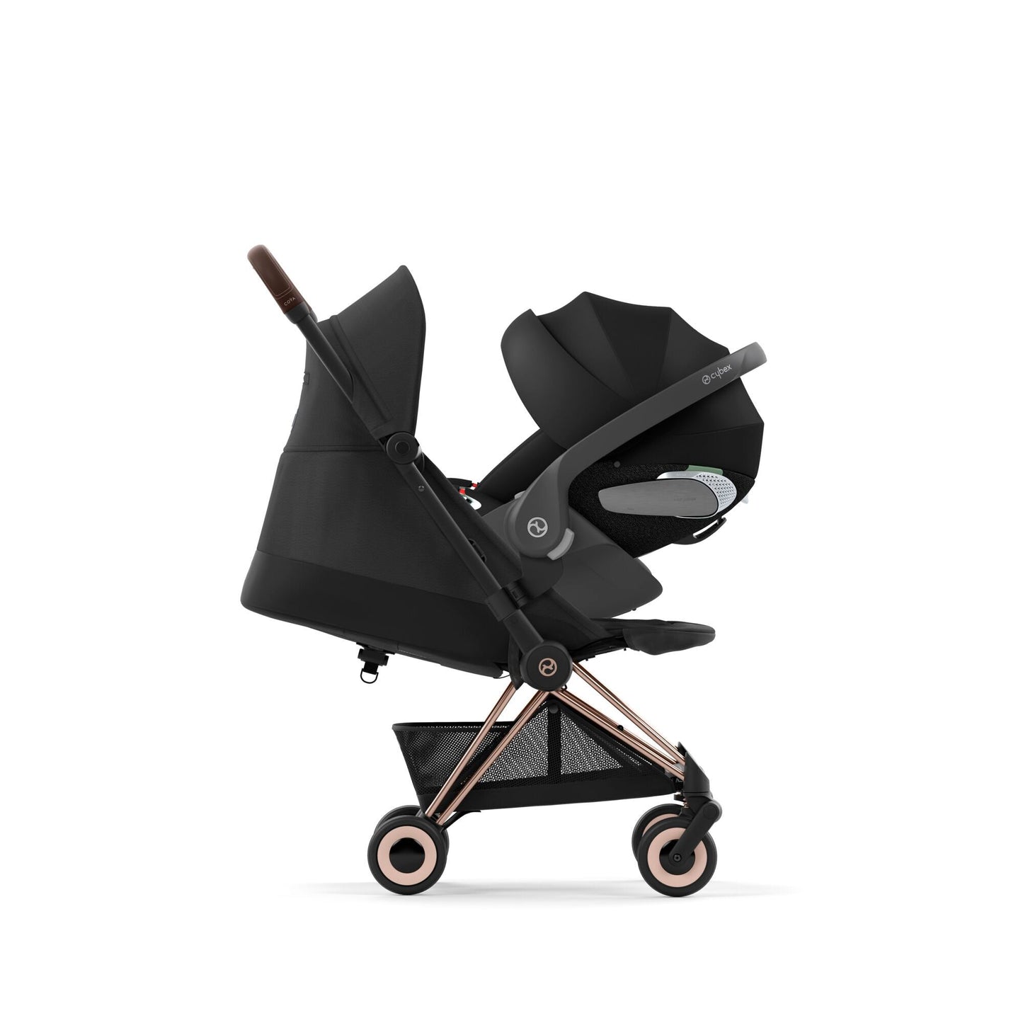 עגלת תינוק Coya רוזגולד sepia black-עם סלקל