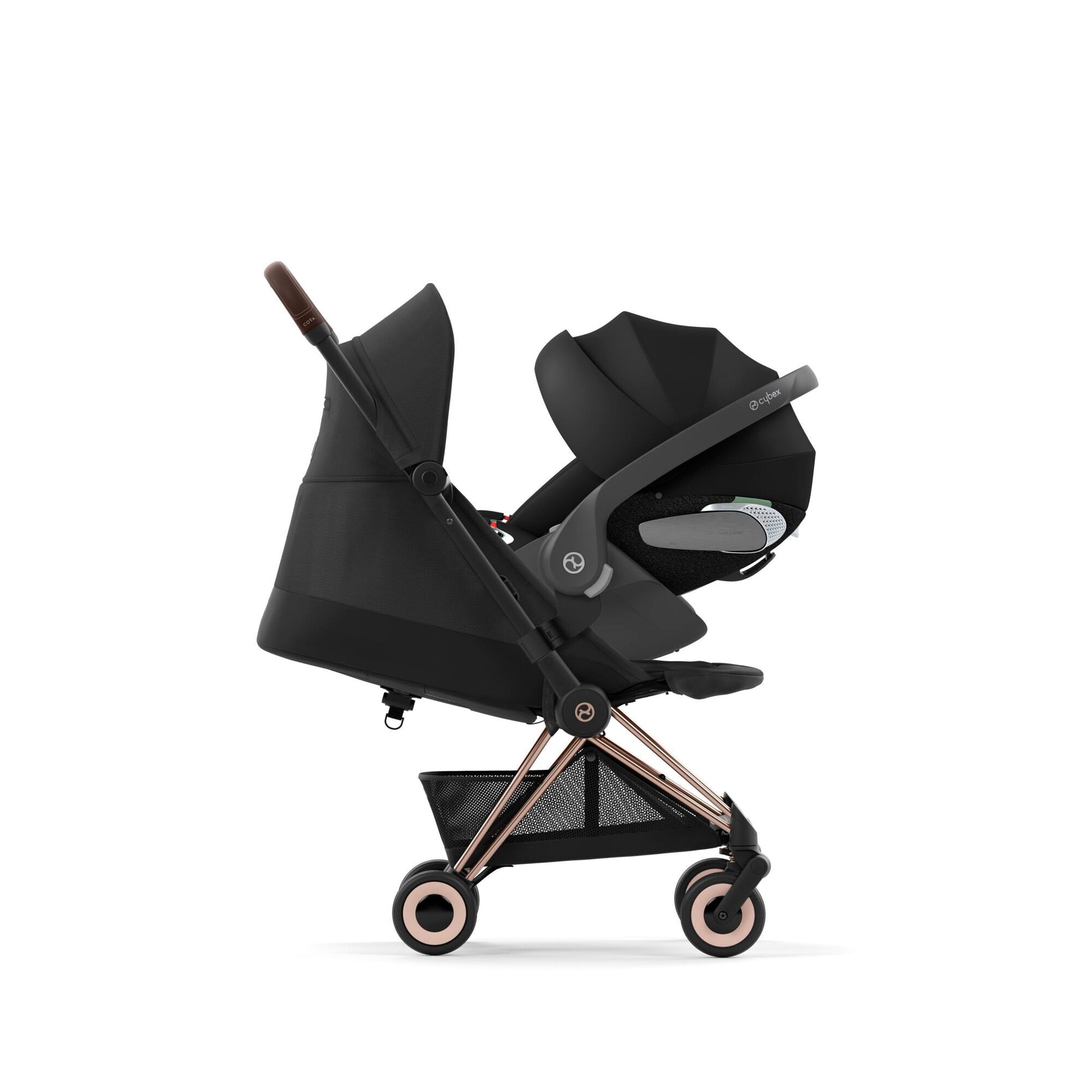 עגלת תינוק Coya רוזגולד sepia black-עם סלקל