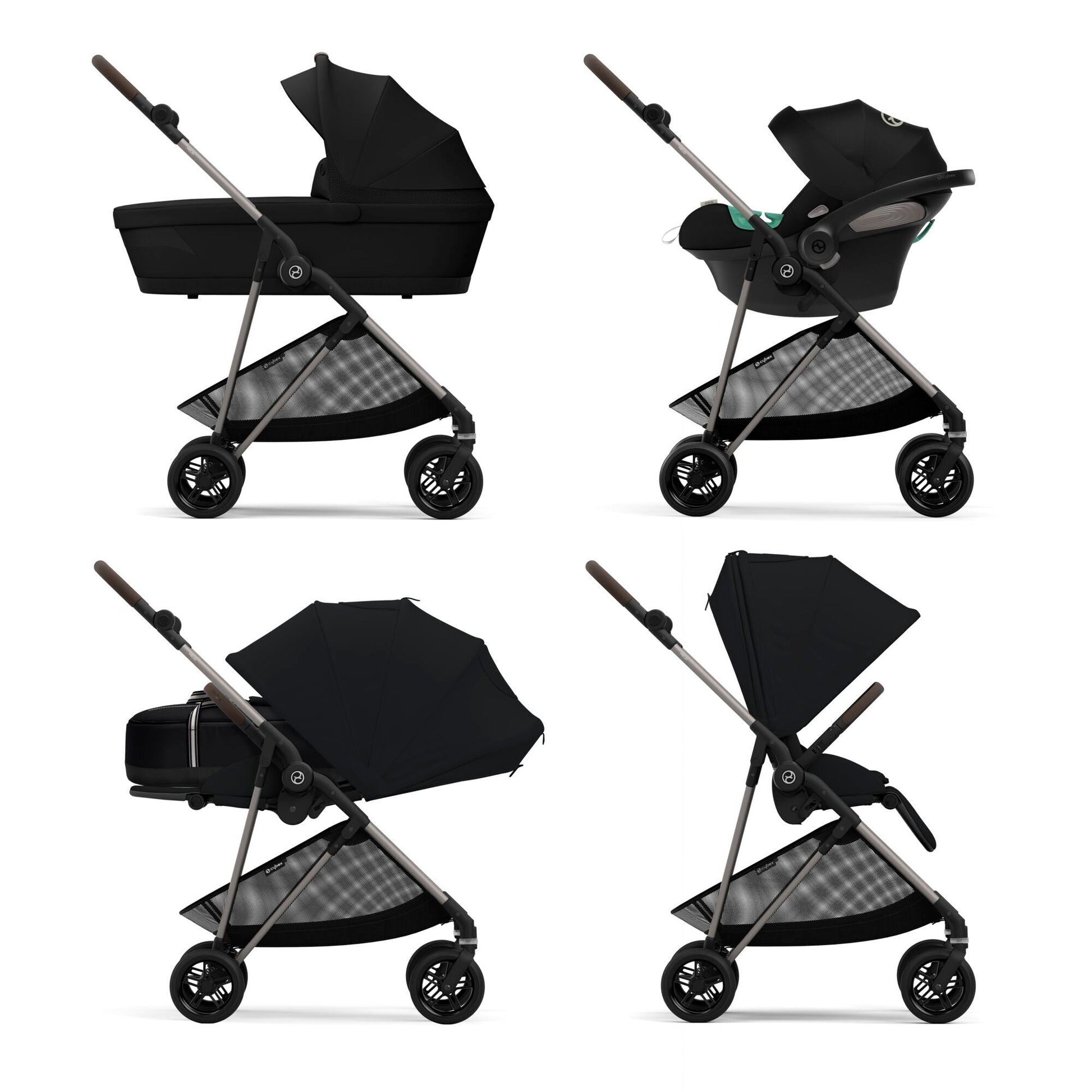 עגלת תינוק משולבת Melio 2 בצבע שחור Magic Black