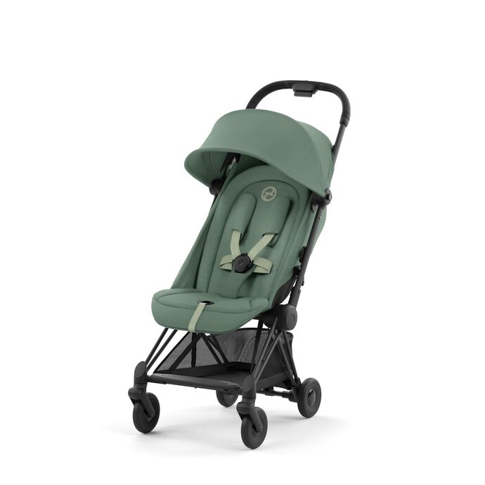 עגלת תינוק Coya שחור מט leaf green
