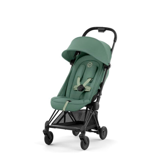 עגלת תינוק Coya שחור מט leaf green