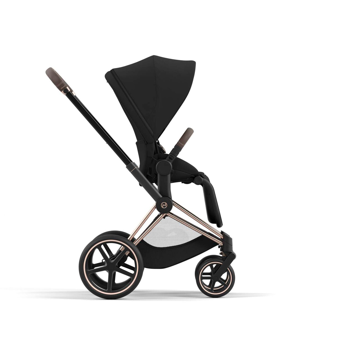 עגלת תינוק Priam 4 Sepia Black עם שלדה רוזגולד