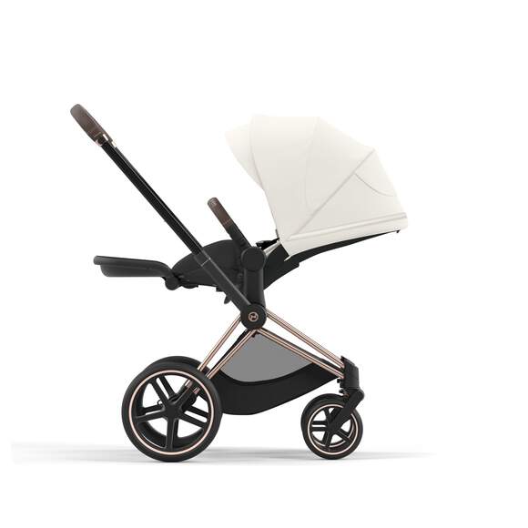 e-Priam עגלת תינוק חשמלית Off White רוזגולד