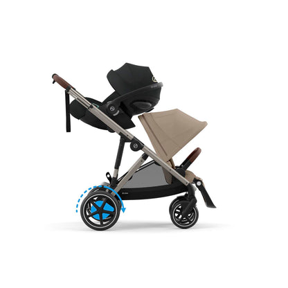 עגלת תינוק חשמלית לתאומים / אחים e-Gazelle S2 שחור Moon Black