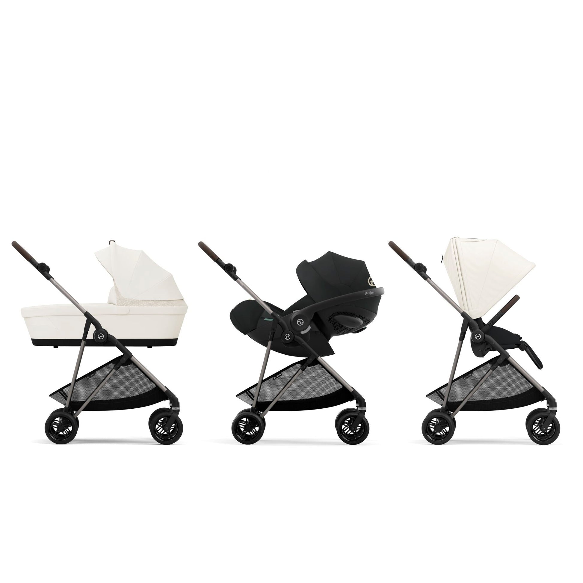 עגלת תינוק משולבת Melio 2 Canvas White