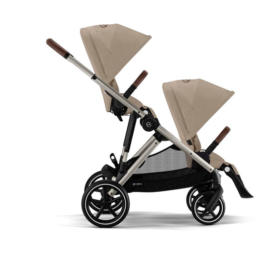 עגלת תינוק לתאומים / אחים Gazelle S2 בז' Almond Beige