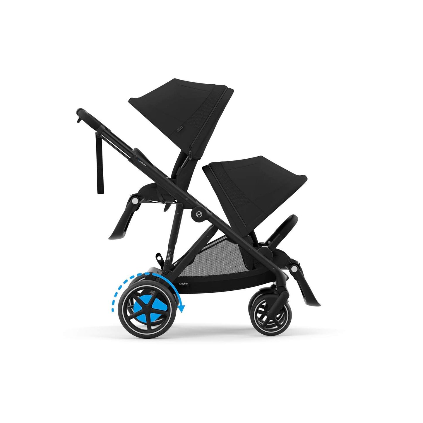 עגלת תינוק חשמלית לתאומים / אחים e-Gazelle S2 שחור Moon Black