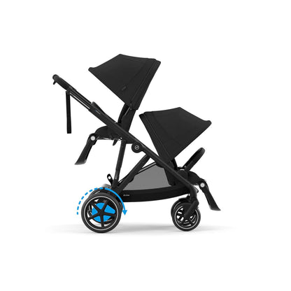 עגלת תינוק חשמלית לתאומים / אחים e-Gazelle S2 שחור Moon Black